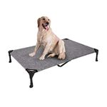 veehoo Cooling Elevated Dog Bed - Portable Raised Pet Cot with Washable & Breathable Mesh, No-Slip Rubber Feet for Indoor & Outdoor Use, X Large, Black Silver