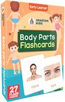 SPARTAN KIDS® Body Parts Flash Cards for Kids | 27 Early Learning Flash Cards Easy & Fun Way of Learning 1 Year to 6 Years Babies