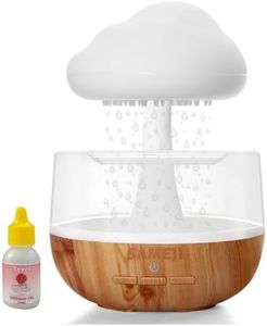 Humidifier for Home Cloud Rain Diffuser Snuggle Cloud Light Humidifier | Raindrop Humidifier Relaxing Sound, Mushroom Waterfall Lamp | Essential Oil Diffuser for Home Office (Rain Cloud)