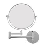 GOCART WITH G LOGO Round Magnifier Base Extending Folding Cosmetics Wall Mounted Double Side Makeup Mirror (Grey, Medium)(Framed )