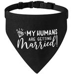 Engagement Gift, My Humans are Getting Married Dog Bandana Collar, Strong D-Ring for Easy Leash Attached Engagement Dog Bandana, Adjustable Dog Collar with Quick Release Buckle for Dogs Cats