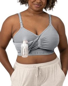 Kindred Bravely Sublime Pumping Bra Hands Free, Adjustable Pumping & Nursing Bra with EasyClip for All Breast Pumps (Grey, Large-Super Busty)