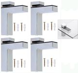 Litensh 4pcs Adjustable Wood Clamp Glass Shelf Bracket Holder, Solid Zinc Alloy Support Clip Wall Bracket for 3-36mm Thickness Shelf