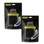 Xpand No Tie Shoelaces System with Elastic Laces - One Size Fits All Adult and Kids Shoes (Pack of 2) (Black - Black)