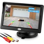 5 Inch TFT LCD Car Color Rear View Monitor Screen for Parking Rear View Backup Camera With 2 Optional Bracket Suckers Mount and Normal Adhesive Stand