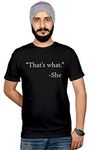 Workshop Graphic Printed T-Shirt for Men & Women | Funny Quote That's What She Said | Web Series Netflix Tshirts Humour The Office tees Black