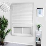 Vertical Pleated Blinds Fabric Shade Pleated Curtain Instant Temporary Privacy Blinds Roller No Drilling Pleat Paper Blinds Window Shades (90 * 150, White)