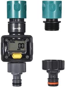 2WAYZ Smart Digital Water Meter Timer with Quick Connect Fittings - Water Flow Sensor - 4 Measuring Modes - Display Gallon/Liter Usage and Flow Rate - Ideal to Track Outdoor Garden Hose Watering