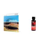 D'Addario Bronze Acoustic Guitar Strings_(.010-.050_Light Gauge)85/15 FULL BRIGHT TONE_Stainless Ste + Planet Waves Lemon Oil_Natural cleaner and conditioner Protects your (Guitar)