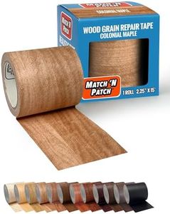 MATCH 'N PATCH Realistic Wood Grain Repair Tape - Durable Multi-Use Adhesive Tape for Furniture, Floors, Cabinets, Windows, Doors, RV, Home Decor & DIY Projects - Colonial Maple, 2.25 inch x 15 feet