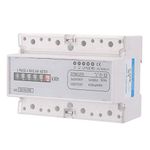 3 Phase Energy Meter Electric Power Meter, 220/380V 20-80A Kilowatt Hour KWH Meter Energy Consumption DIN Track Installation