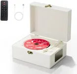 Yintiny Rechargeable Leather CD Player with Speakers; Bluetooth Transmitter; Festival Gift; BGM Player for Home Décor