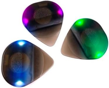 VixxNoxx LED Cool Guitar Picks, 3Pcs AUTO Glowing 0.6mm Custom Light Up Guitar Plectrum, Unique Funny Picks for Bass, Acoustic & Electric Guitars Accessories (Green, White, Red)