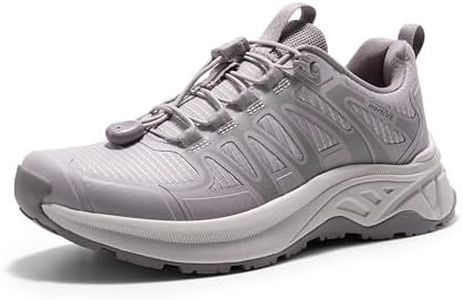 NORTIV 8 Women's Quick Laces Hiking Shoes Lightweight Walking Outdoors Trekking Trails Camping Casual Sneakers,Size 10,LIGHT PURPLE,SNHS242W