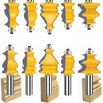 MAYLNE 1/2-Inch Shank Router Bit Set Architectural Molding 5 PCS, Corner Rounding Edge-Forming Roundover Beading Router Bit Set, Woodworking Milling Cutter Tools(1/2, YXD-4K05)
