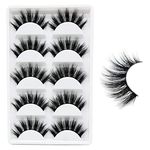 Veleasha 5D Faux Mink Lashes Handmade Luxurious Volume Fluffy Natural False Eyelashes 5 Pairs | Dubai