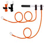 2Pcs Kayak Paddle Leash, Stretchable Paddle Strap with Carabiner Secure, Kayak Accessories Coiled Lanyard (orange)