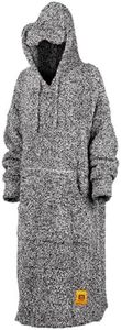 Big Blanket Co Premier Plush Hoodie Black Heather | Ultra-Soft Wearable Blanket | Plush Sherpa-Lined Hoodie Blanket | One Size Fits All