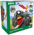 BRIO World - 33889 Crane & Mountain Tunnel | 7 Piece Toy Train Accessory for Kids | Interactive Play | FSC Certified Wood | Perfect for Ages 3 and Up