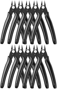 BOENFU Small Wire Cutters 10 Pack Precision Wire Cutters 5 Inch Flush Cutters Zip Tie Cutters Small Side Cutter for Jewelry Making, Electronics, 3d Print, Plastic Models, Black