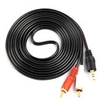 UPIX 3.5mm Stereo Male to 2RCA Male Audio Cable (EP to 2RCA) 2.7 Meters (8.86 Feet) - Connects Mobile and Home Theatre