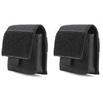Azarxis Small Tactical Pouch, Molle EDC Pouches Utility Bag Mini Admin Military Belt Pouch (Black - 2 Pack)