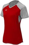 Mizuno Women's Techno VI Short Sleeve Volleyball Jersey Red/Silver