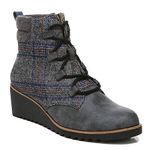 LifeStride Women's Zone Ankle Boot, Grey Multi Plaid, 5