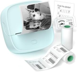 Gloryang JD-23 Sticker Printer, Mini Portable Thermal Printer Print Pod, Inkless Bluetooth Label Maker Machine for DIY Crafts, Journaling, Office & Home Use, Includes 2 Rolls Sticker Paper