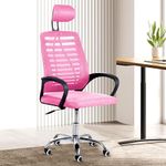 Casa Copenhagen,Mesh Office Desk Chair,Rocking Chairs Ergonomic Computer Chair Adjustable High with Headrest and Comfortable Armrest Swivel Chair -Hot Pink & Jet Black Handle