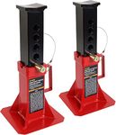 Torin ATZ120005B Heavy Duty Pin Style Adjustable Height Automotive Jack Stands, 12 Ton (26,400 lb) Capacity, Red, 1 Pair