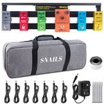 Pedal Board,With Completely Isolated Power Supply ,19*5 Inch 1.8 LB Aluminium Alloy Guitar Pedalboard, Included Carrying Bag , Pedal Cable,Charger,40*1.2 Inch Self Adhesive Hook Loop Tape,Cable Ties