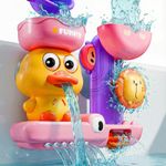 Toddler Bath Toys for 1 2 Year Old: Cute Duck Pink Toys for 1-3 Year Old Girls Gifts - Kids Bath Toy for Girl Age 2-4 - Baby Bath Toys for 18+ Months