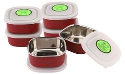 Diamond Microwave Safe Stainless Steel 11cm Bowls of Capacity 300ml Each (Set of 6) to Store Food in Plastic Free Container