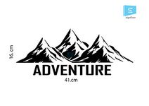 SIGN EVER Adventure Mountain Stickers Car Door Side Bonnet Bumper Hood Vinyl Black Decals L x H 41.00 cm x 16.00 cm