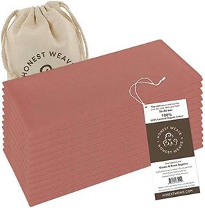 HONEST WEAVE GOTS Certified Organic Cotton Washable Cloth Napkins Sets for Everyday Dining, Dinner Parties, Weddings | Oversized 20x20 inches, Fully Hemmed, in Designer Colors, 12-Pack, Coral
