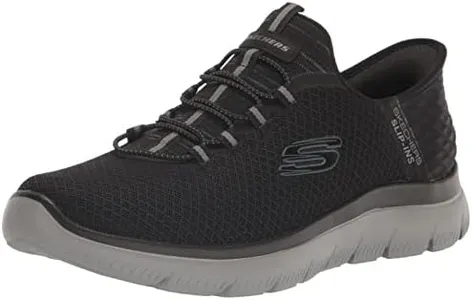 Skechers Men's Summits High Range Hands Free Slip-in Sneaker, Black/Charcoal, 11