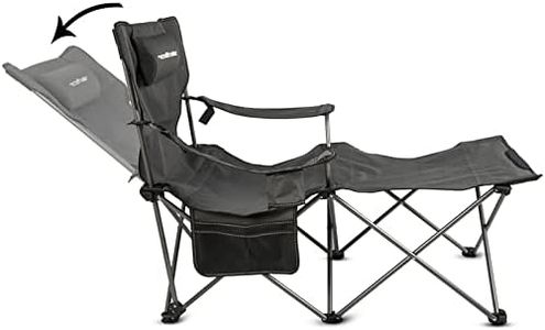 apollo walker Folding Camping Chairs Reclining Beach Chairs for Adults Portable Sun Chairs Outdoor Lounger with Carry Bag,for Fishing,Camp,Picnics (Gray)