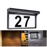 THE WHITE SHOP Solar Address Sign, Lighted Address Plaque Outdoor Waterproofing, Illuminated Address Numbers, House Numbers for Outside