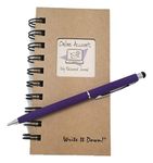 Journals Unlimited Write It Down Series Mini Size My Password Journal With Ink Pen/Stylus