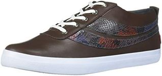 MARC JOSEPH NEW YORK Women's Leather Laceup Fashion Bowery Sneaker, Brown Nappa, 5.5 M US