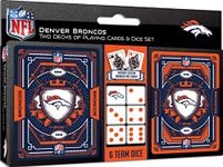 MasterPieces NFL Denver Broncos 2 Pack Cards and Dice Set