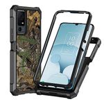 Ailiber for TCL 505 Phone Case, Jitterbug Smart 4/TCL 40 T/TCL 40XL Case with Screen Protector, Dual Layer Protection, Shockproof Corner TPU Bumper, Heavy Duty Silicone Phone Cover-Camo