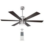 Goldmedal Phantom 1200 mm BEE Certified 3 Star Rated Super Decorative Ceiling Fan | 100% Copper Motor | 3 Colour Led With Remote | Electroplated Finish | 2 years Warranty (ANTIQUE SILVER DARKWOOD)