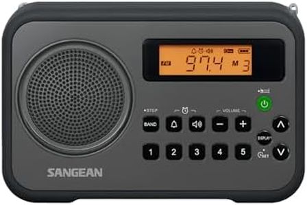 Sangean PR-D18BK AM/FM/Portable Digital Radio with Protective Bumper (Gray/Black) Black/ Grey