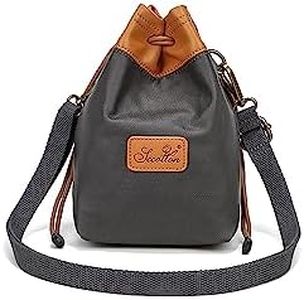 peacechaos Canvas Small Camera Bag Lens Case Waterproof for SLR DSLR Compatible with Nikon/Canon/Sony/OLYMPUS/Fujifilm/Sony/Panasonic/Pentax/Samsung（Grey, L