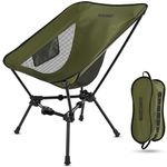 MARCHWAY Lightweight Folding Camping Chair, Stable Portable Compact for Outdoor Camp, Travel, Beach, Picnic, Festival, Hiking, Backpacking, Supports 330Lbs (Green)