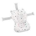 Foldable Adjustable Baby Bath Cushion with Snap Safety Belts, Easy to, for Newborn (White)