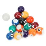 GOTOTOP 16PCS 32MM Mini Pool Ball Billiard Set,Resin Kids Pool Billiard Ball Billiard Table Includes 15 numbered balls and 1 cue ball