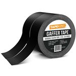 Tape King Gaffers Tape (2-Roll Pack) - 2ââ‚¬Â W x 30 Yards Per Roll (180 ft) - Cloth Matte Black Backing - Rubber Adhesive Leaves No Residue - Secure Cords to Stages - Great for Concerts and Weddings